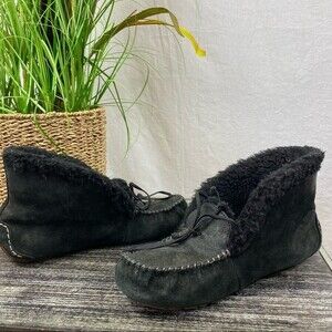 Ugg Black Alena 4806 Short Fleece Lined Slipper Bootie 9